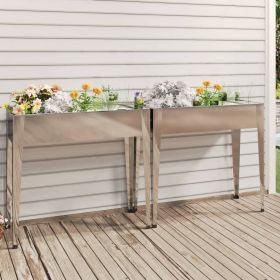 Garden Planter Set of 2 Galvanized steel Large Decorative Inlays