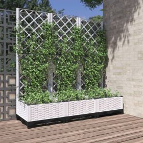 Garden Planter White Polypropylene 47.2 x 15.7 x 47.8 in Planters
