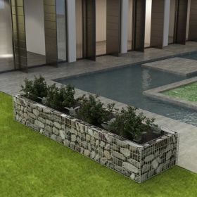 Gabion Raised Bed Silver Galvanized steel Large