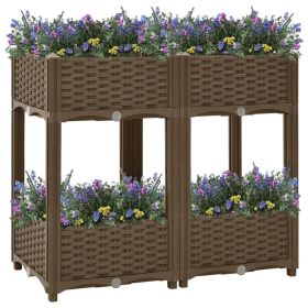 Raised Bed Brown Polypropylene 31.5x15.7x28.0 in Durable