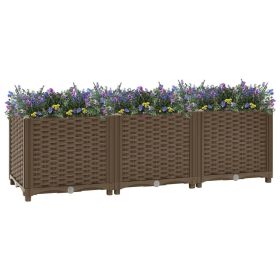 Raised Bed Brown Polypropylene Large Sturdy Rectangular