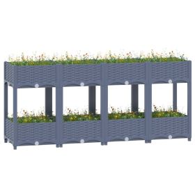 Raised Bed Blue Grey Polypropylene Large Durable Planter Box