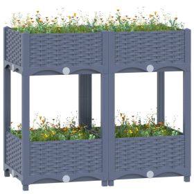 Raised Bed Blue Grey Polypropylene (PP) Large Planter Box