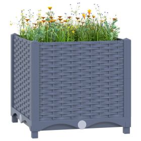 Raised Bed Blue Grey Polypropylene Medium Durable Planter