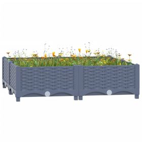 Raised Bed Blue Grey Polypropylene 31.5 x 31.5 x 9.1 in Planters