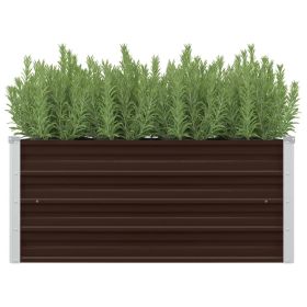 Raised Bed Brown Galvanized Steel 39.4 x 15.7 x 17.7 in Durable