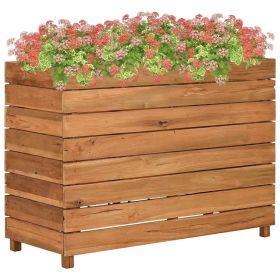 Raised Bed Natural wood Recycled teak wood, steel Large