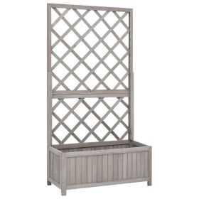Planter Grey Solid firwood 27.6 x 11.8 x 53.1 in Planters