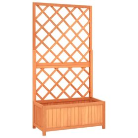 Planter Brown Solid firwood Large Durable Planter Rectangular
