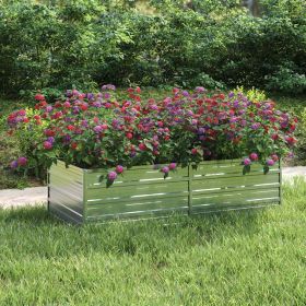 Garden Raised Bed Silver Galvanized Steel Large Garden Raised Bed