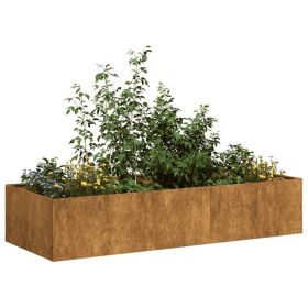 Planter Rusty Weathering steel Large Decorative Inlays Planter (Color: Brown)
