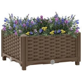 Raised Bed Brown Polypropylene Medium Durable Raised Bed (Color: Brown)