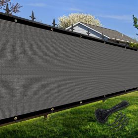 Artpuch Privacy Fence Screen Dark Grey Customized Outdoor Mesh Panels for Backyard, Balcony,Patio,Construction Site with Zip Ties (Color: Dark Grey, size: 4x58 ft)
